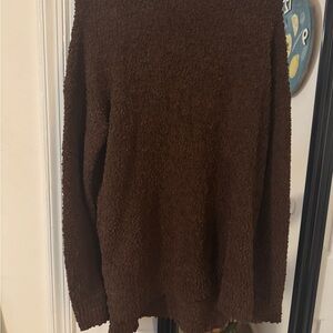 Cozy Brown Crew Neck Sweater - large
